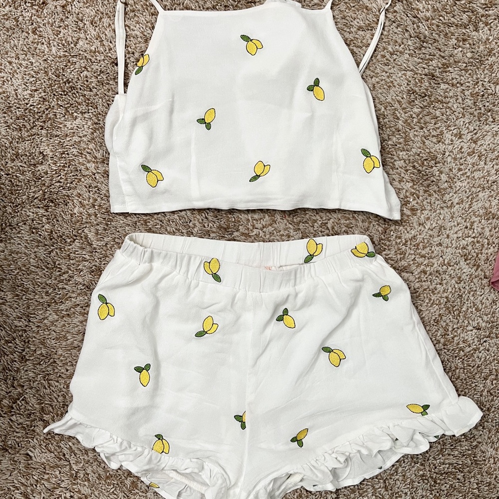 Pacsun Lottie Moss Lemon Two Piece Set